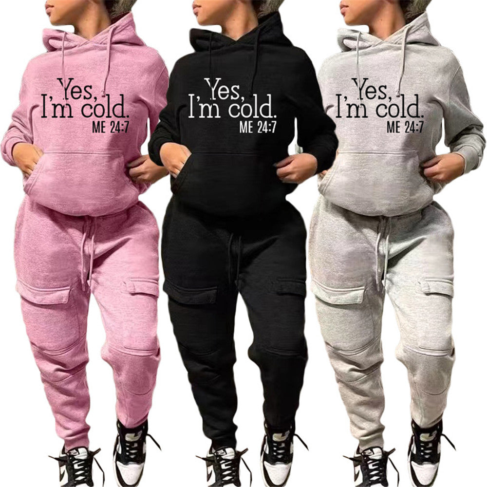 Plus Size 2XL Jogger Suits Women Tracksuits Fall Winter Clothing Hooded Hoodie and Pants Two Piece Set Casual Long Sleeve Sweatsuits Black Sportswea