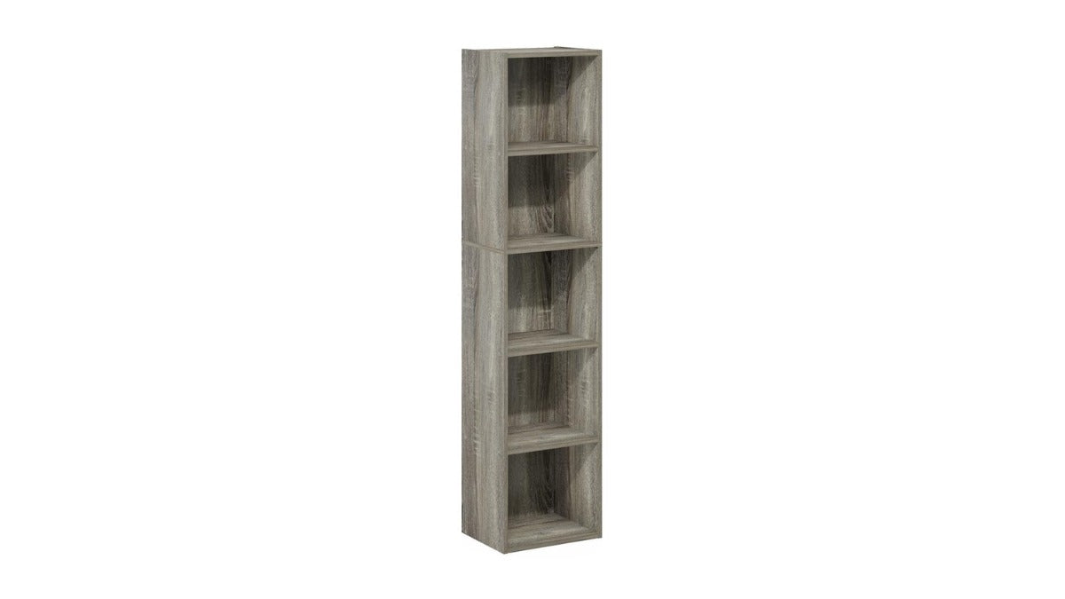 Trio Supply House Pasir 5-Tier Open Shelf Bookcase French Oak