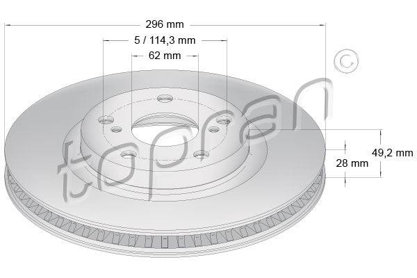 Brake Disc TOPRAN 600 614