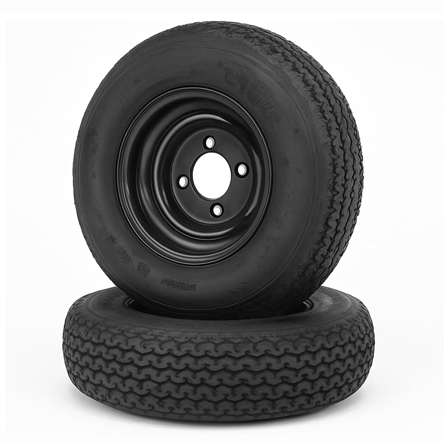 Garvee 4.80-8 Trailer Tires with Rims, 2 Pack, Load Range C 6PLY, 8"x3.75" Black Wheels 4 Lug on 4", Max Load 590 LBS @ 60 PSI, Reinforced Nylon Const