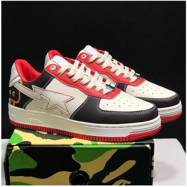 Bapestaity Treinadores de jogging Bappe Shoes tênis BapeShoe Designer Sapatos Casual Plataforma de tênis patenteado Couro verde preto Branco