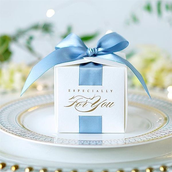 Upscale Wedding Favors Gift Box Candy Boxes for Christening Baby Shower Birthday Event Party Supplies Wrap Holders with Ribbon 220811