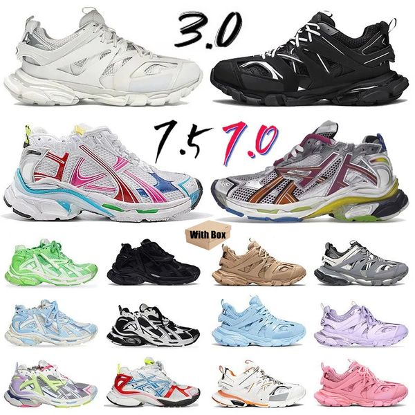 Com Box Luxury 7.0 7.5 3,0 LED Multicolor Womens Menns Designer Shoe Shoes Casual Sapatos All Black Transmit Sense Sense Borgonha Treinadore