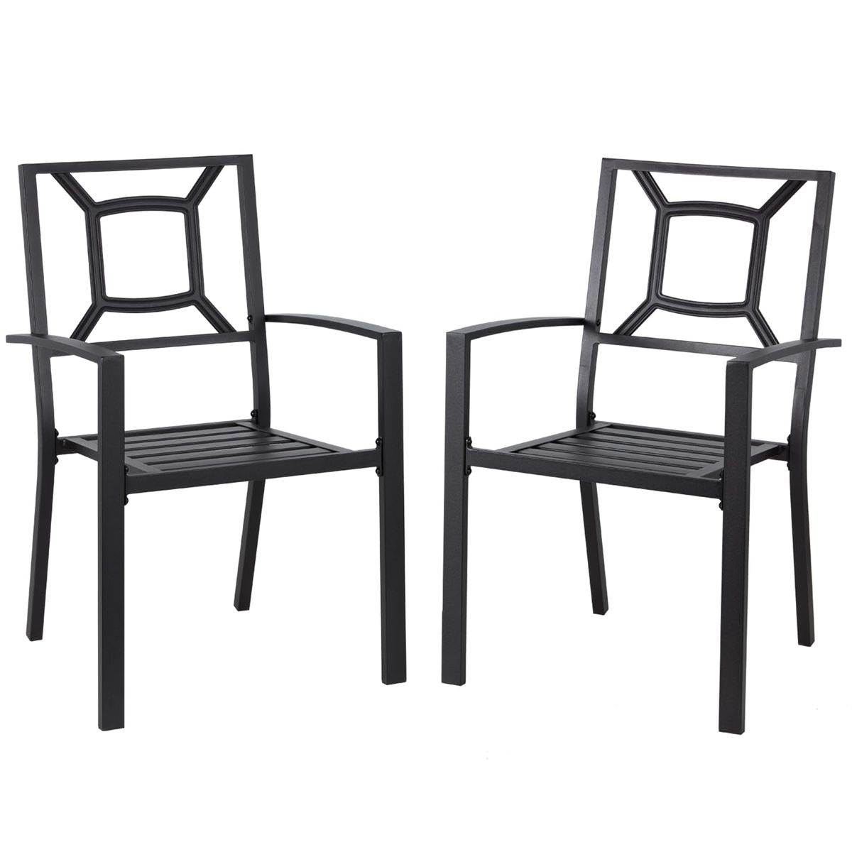 Outdoor Metal Patio Chairs (Set of 2-6) - 16098BK-UG01-2