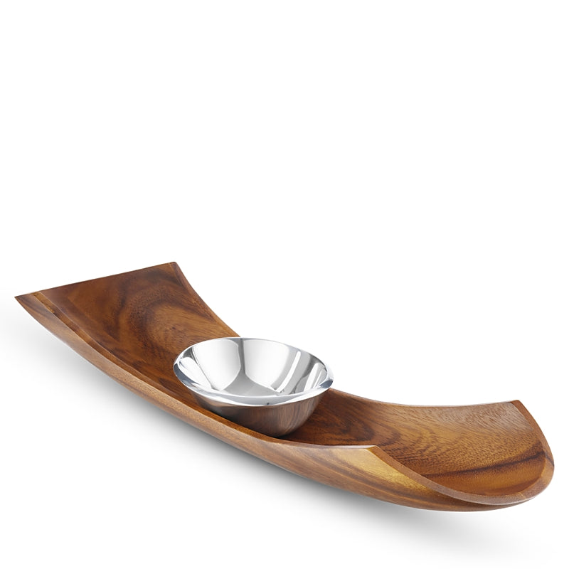 Nambe Canu Chip & Dip Base & Bowl