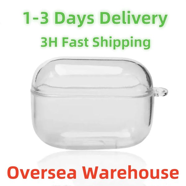 USA EU Warehouse For Airpods pro 2 3 4 air pods 2 4 Earphones Bluetooth Headphone Accessories Solid Transparent Cover Wireless Charging Box