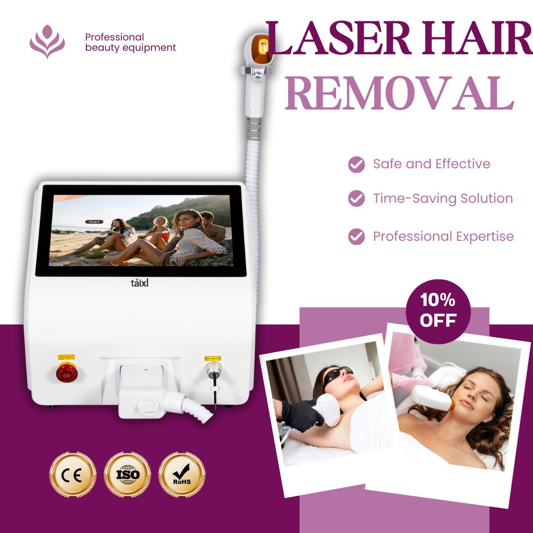 Triple Wavelength Diode Laser Hair Removal Machine 755nm 808nm 1064nm Professional Painless Permanent Epilator For Salon