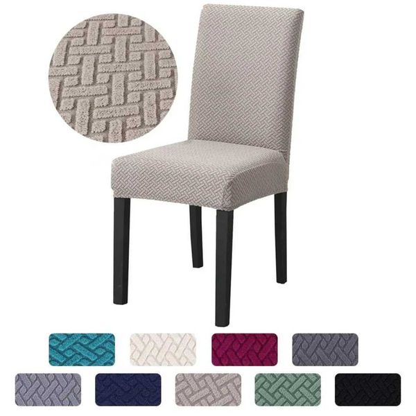 Elegant Jacquard Dining Chair Cover - Set of 6 Spandex Elastic Streh Slipcover for Chairs in Kihen Hotel Banquet - PruT250121