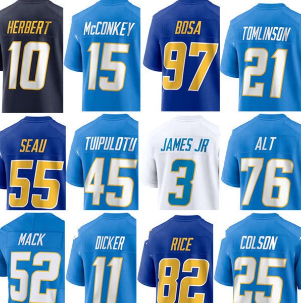 Chargers Jersey Justin Herbert Will Dissly Hayden Hurst Joshua Palmer Daiyan Henley Denzel Perryman Elijah Molden Cameron Dicker Simi Fehoko