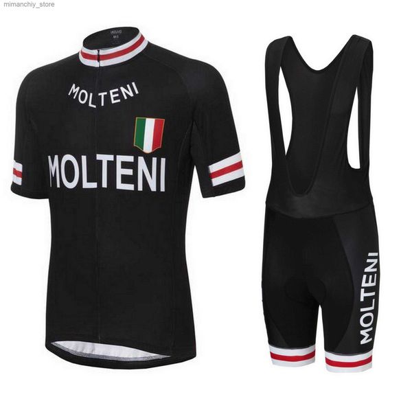 Cycling Jersey Sets Molteni Team 2024 Cycling Jersey Set Short Seve Bicyc Clothing MTB Short Summer Sty Bike Wear Sportswear D1 Q240612