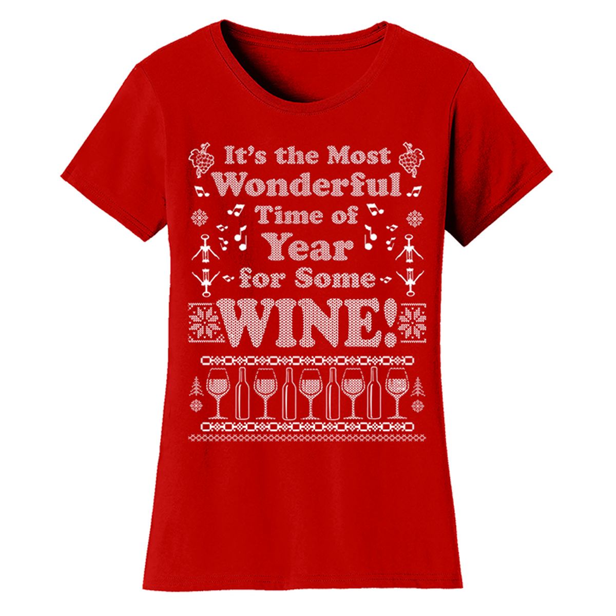 Women's Best Mom Christmas T-Shirts - It's The Most Wonderful Time of Year for Some Wine - Red - M