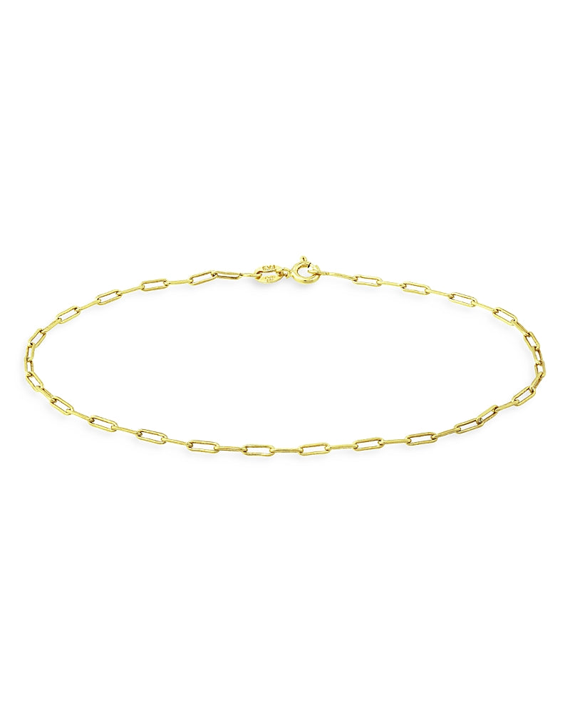 Aqua Sterling Paper Clip Bracelet - Exclusive