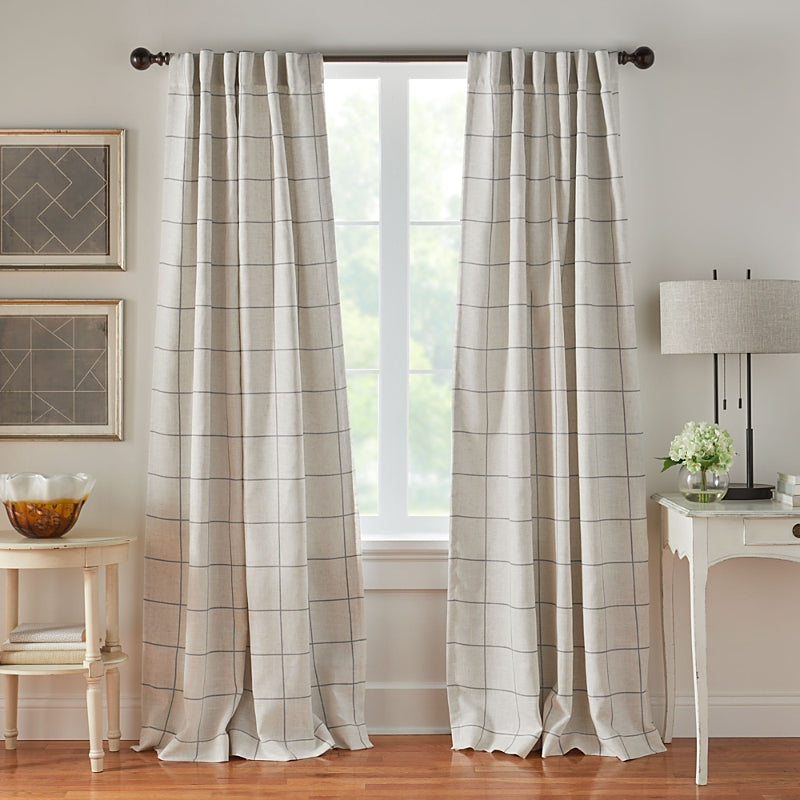 Erlene Home Fashions Brighton Windowpane Plaid Blackout Window Curtain Panel, 52 x 84