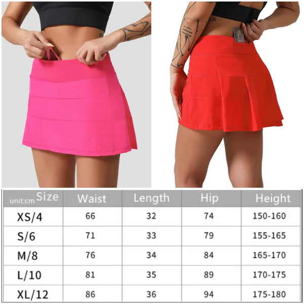 88207 Womens Yoga Outfits High Waist Tennis Skirts Exercise Pleated Skirt Cheerleaders Short Dresses Fitness Wear Girls Running Elastic Adul