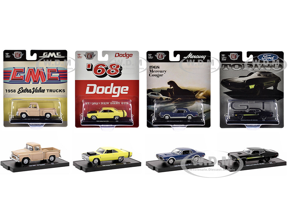 "Auto-Drivers" Set of 4 pieces in Blister Packs Release 109 Limited Edition to 9600 pieces Worldwide 164 Diecast Model Cars by M2 Machines