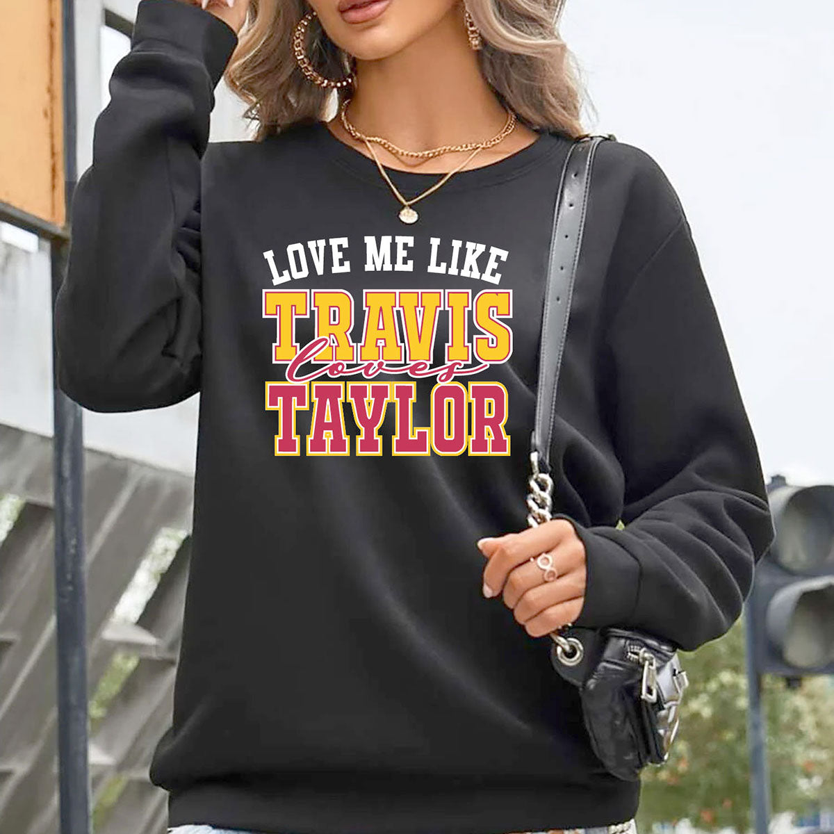 Women's Kansas City Football Love ERA Sweatshirt or Hoodie - SS - Love Me Like - Black - M
