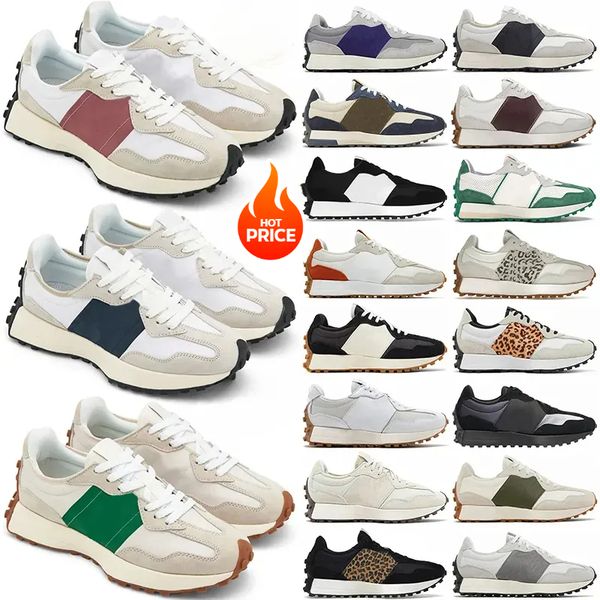 New Style 327 Designer Shoes Mens Womens Designer Sneakers Salt Beige Brown Suede Print Black White Orange Red Grey Men Women Trainers Outdo