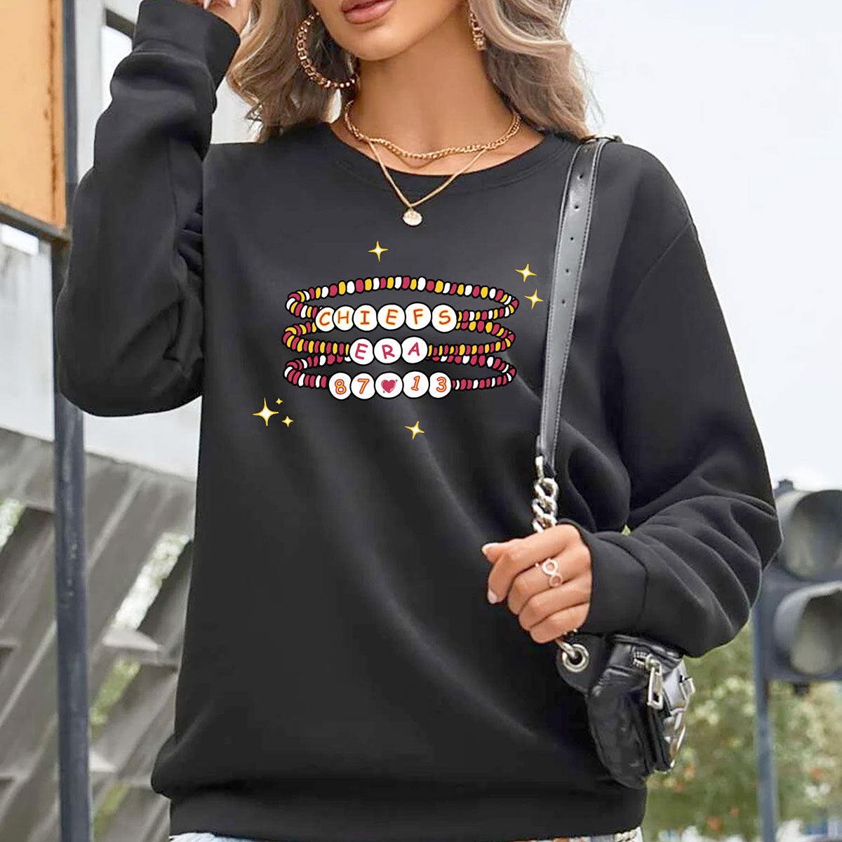 Women's Kansas City Football Love ERA Sweatshirt or Hoodie - SS - Chiefs ERA - Black - XL