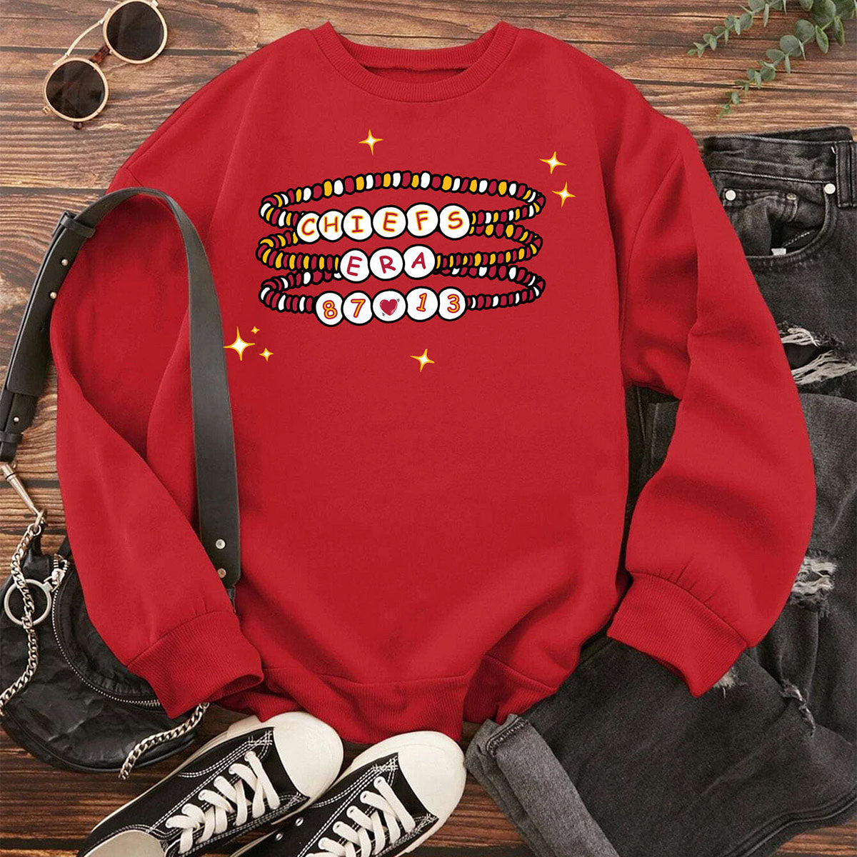 Women's Kansas City Football Love ERA Sweatshirt or Hoodie - SS - Chiefs ERA - Red - 2XL