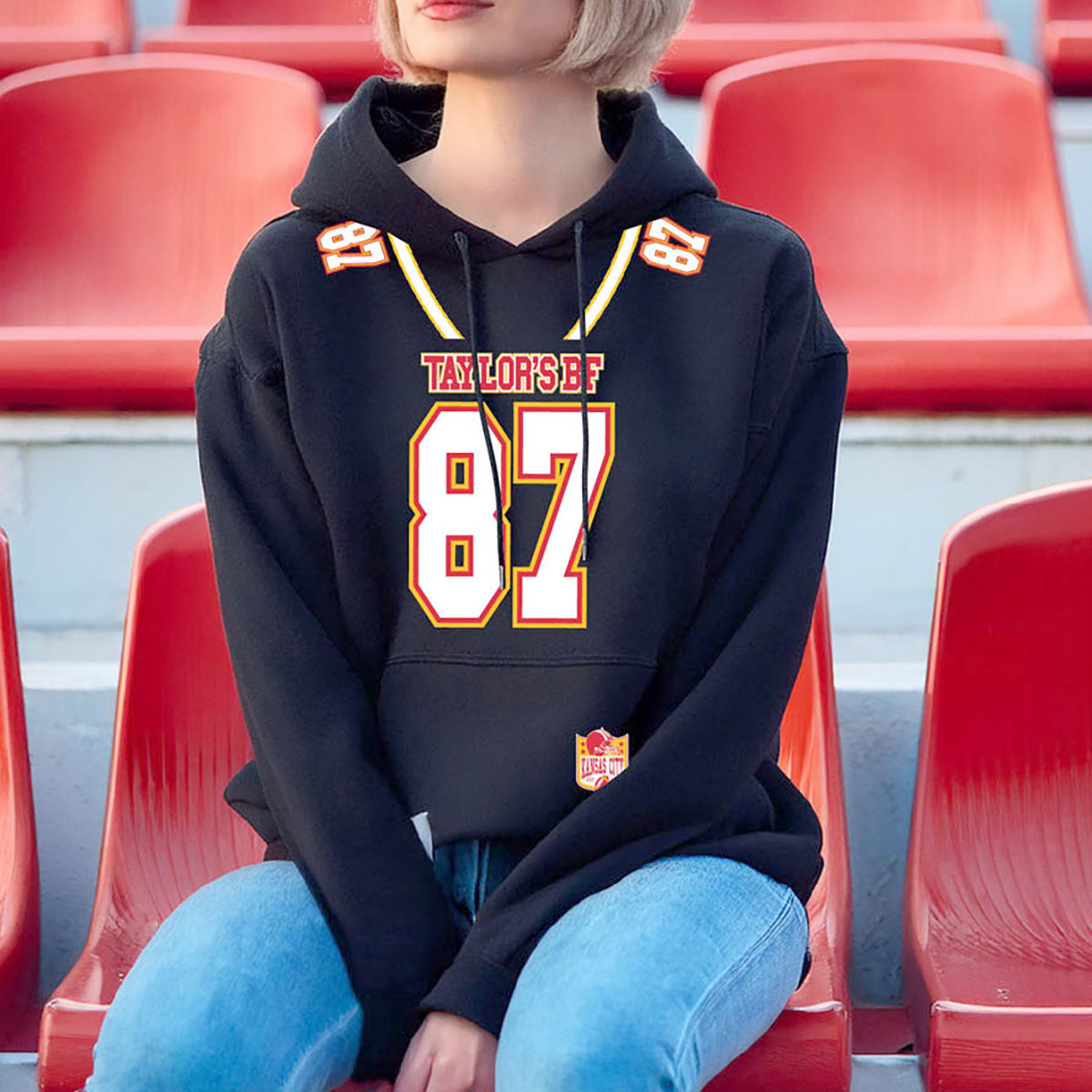 Women's Kansas City Football Love ERA Sweatshirt or Hoodie - PO HD - Team Jersey - Black - XL