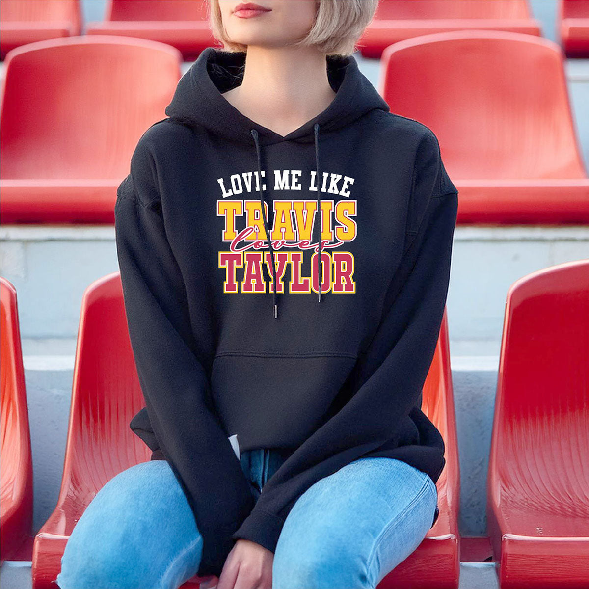 Women's Kansas City Football Love ERA Sweatshirt or Hoodie - PO HD - Love Me Like - Black - 2XL