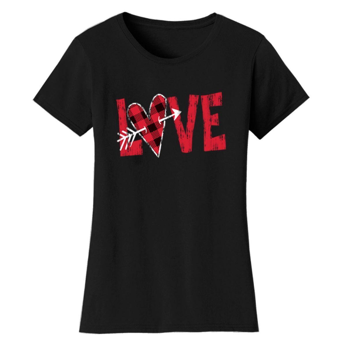 Women's Valentine's Day Shirts - T-Shirts - Cupid Love - Black - XL