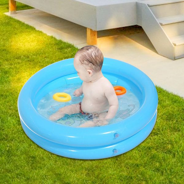 Sand Play Water Fun Baby Swimming Pool Summer Children&#039;s Water Toys Inflatable Bathtub Round Cute Animal Printing Swimming Pool 65x65cm