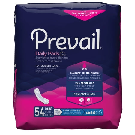 Prevail Bladder Control Pad, Moderate Long, Bag