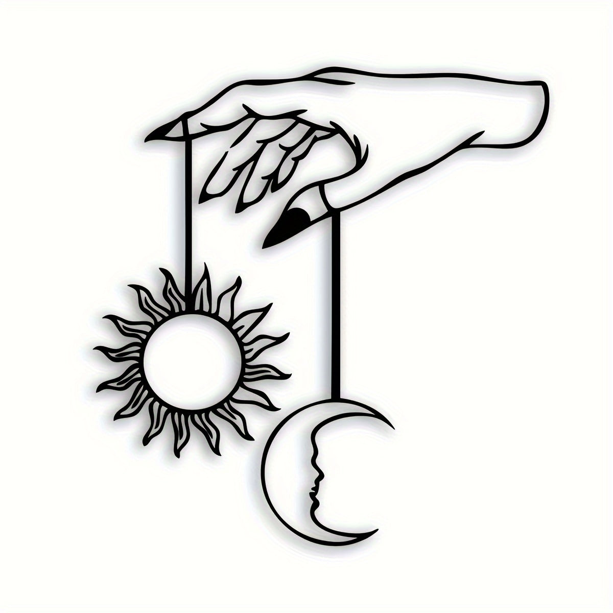 TEMU 1-2pcs Moon And Sun Metal Wall Decor Moon Silhouette Decorative Painting Art Creative Iron For Indoor & Outdoor Wall Decoration In Bedroom,