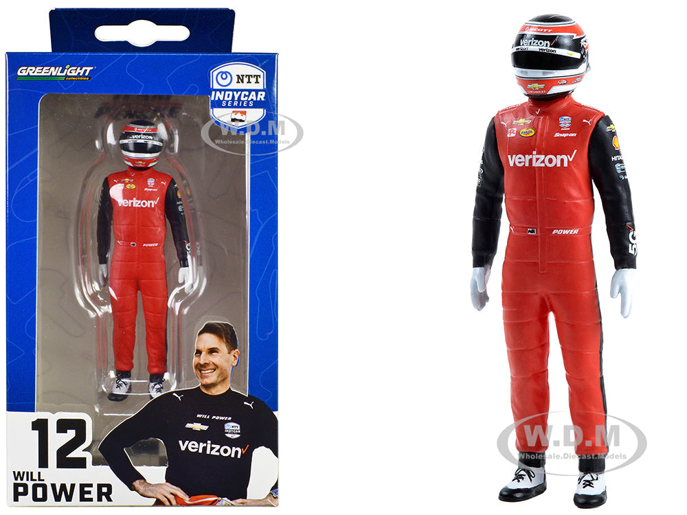 "NTT IndyCar Series" 12 Will Power Driver Figure "Verizon 5G - Team Penske" for 118 Scale Models by Greenlight