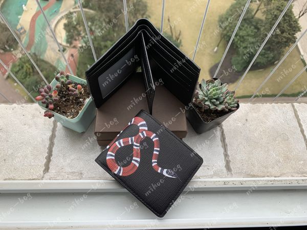 Hot Men Designers Short Wallet Fashion Leather Black Snake Tiger Bee Women Luxury Purse Holders With Gift Box Small Holders Purses dhagte Wa