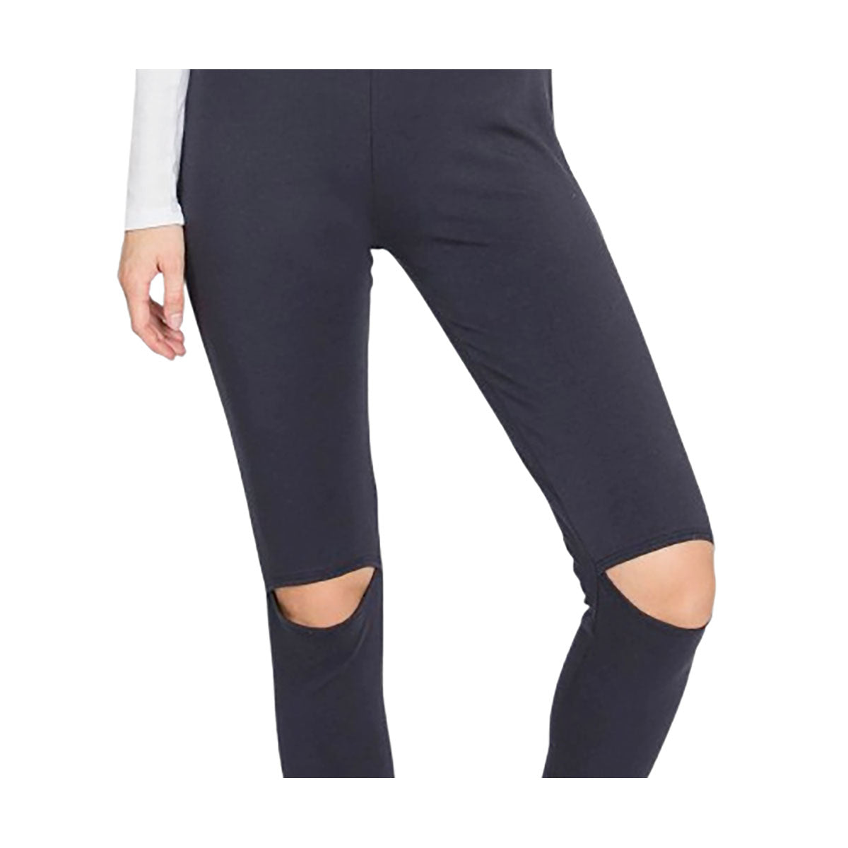 Women's Knee-Slit Leggings - Navy - Small (2-4)
