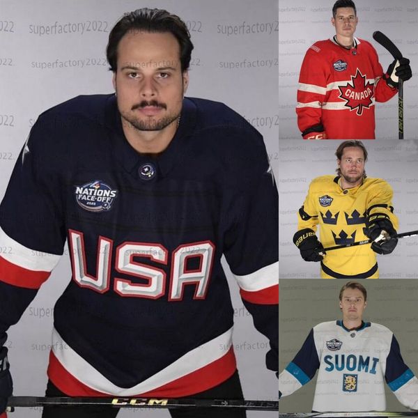 Team USA 2025 Four Nations Face-Off Jerseys Jack Eichel Adam Fox Quinn Hughes Matthew Tkachuk Charlie McAvoy M a t t h e w s Hockey Jersey