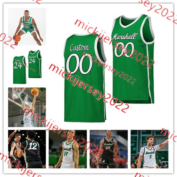 Andy Tonkovich Tamar Slay Marshall Basketball Jersey Custom Stitched Mens Youth 3 Damier Pitts 11 Ajdin Penava Marshall Thundering Herd Jers