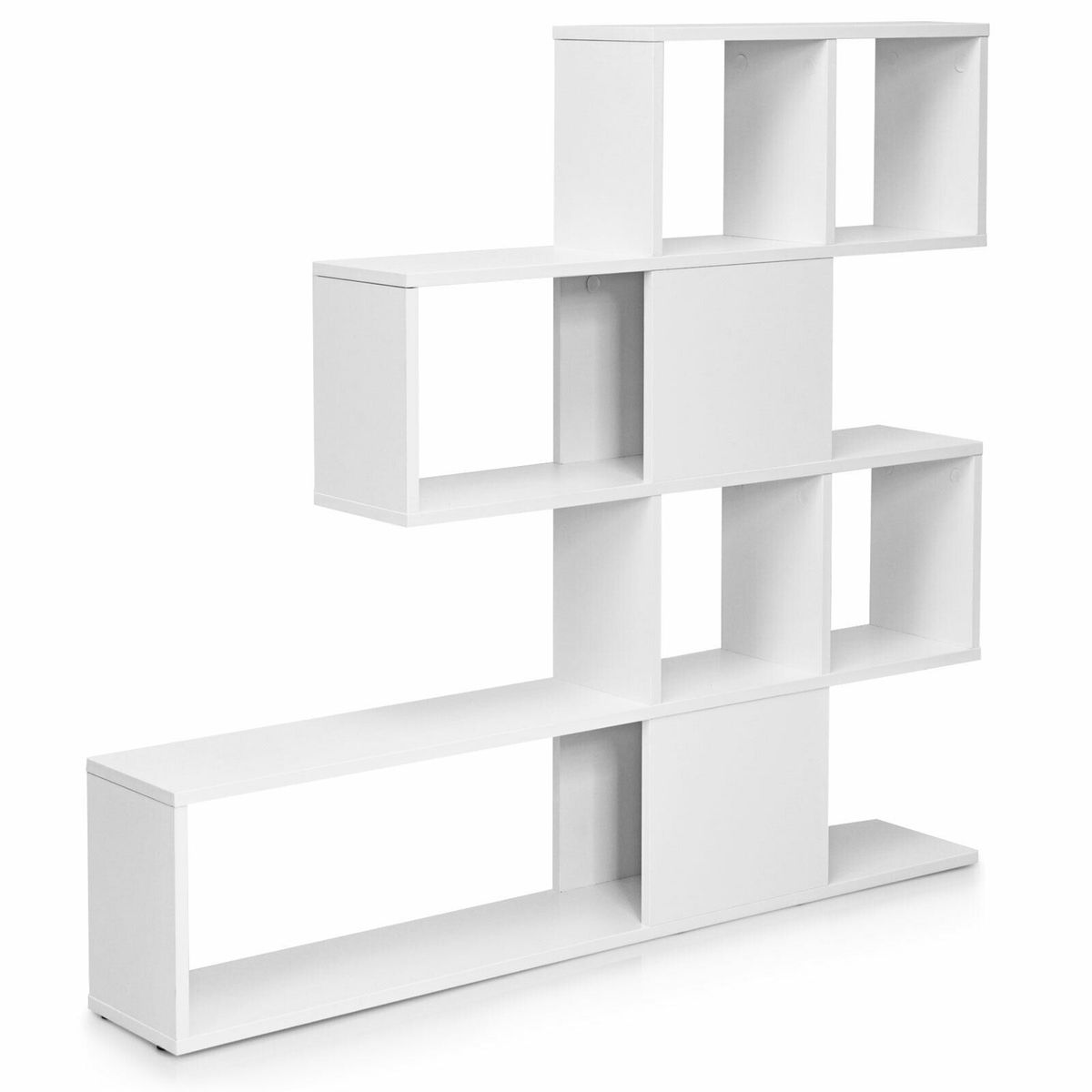 5-Tier Bookcase Ladder Bookshelf - White