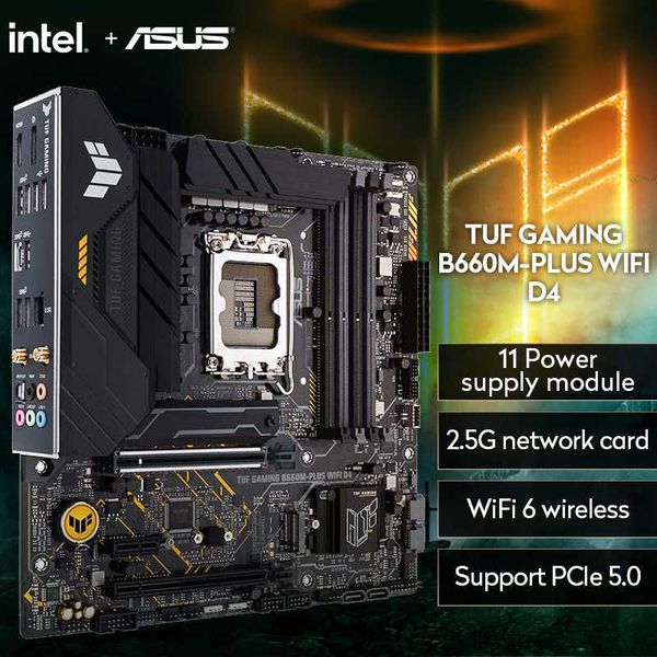 ASUS NEW TUF GAMING B660M-PLUS D4 WIFI Computer Motherboard Support CPU 12700-12400FIntel B660-LGA 1700