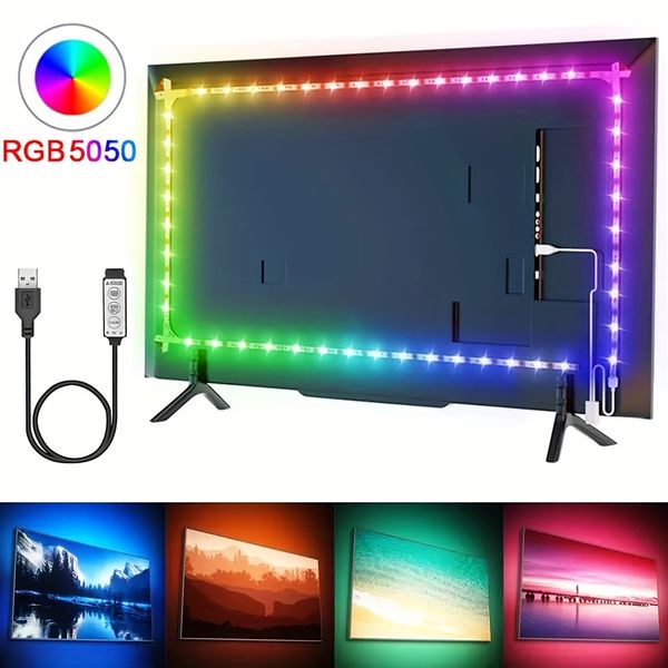 LED TV Background Lights 30LEDS-M USB 5050 LED Strip DC5V Smart APP Control Music Synchronous Light Belt For Computer TV Cabinet Background