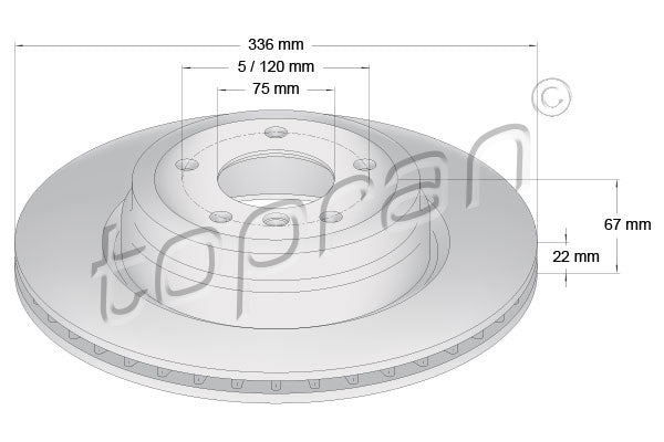 Brake Disc TOPRAN 501 232