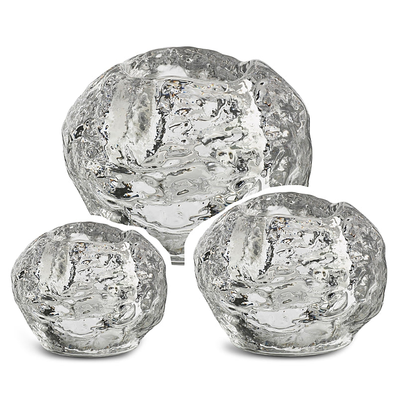 Kosta Boda Snowball Votive Holders, Set of 3