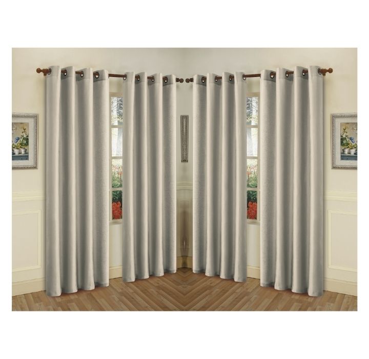 Semi-Sheer Faux Silk 84" Curtain Panels (4-Pack) - Silver