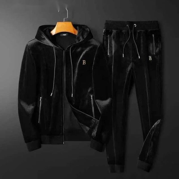 Men&#039;s Tracksuits High end Leisure Sports Hooded Gold Veet Two piece Set Loose Autumn and Winter New Mens Wear Q240618 168002