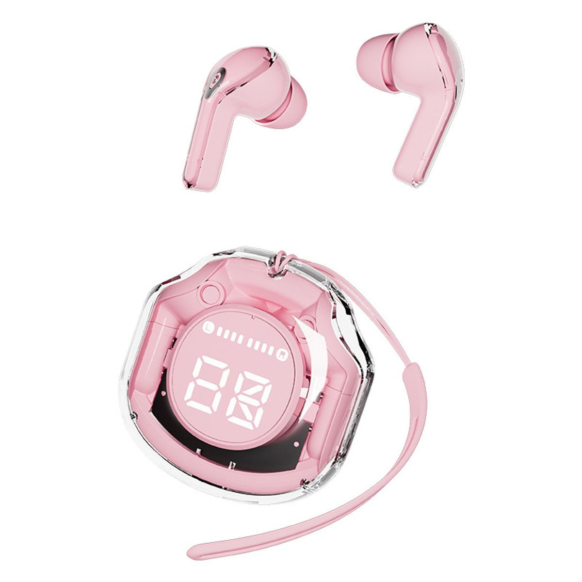 Bits N Bytes Wireless Earbuds with Charging Case - Pink