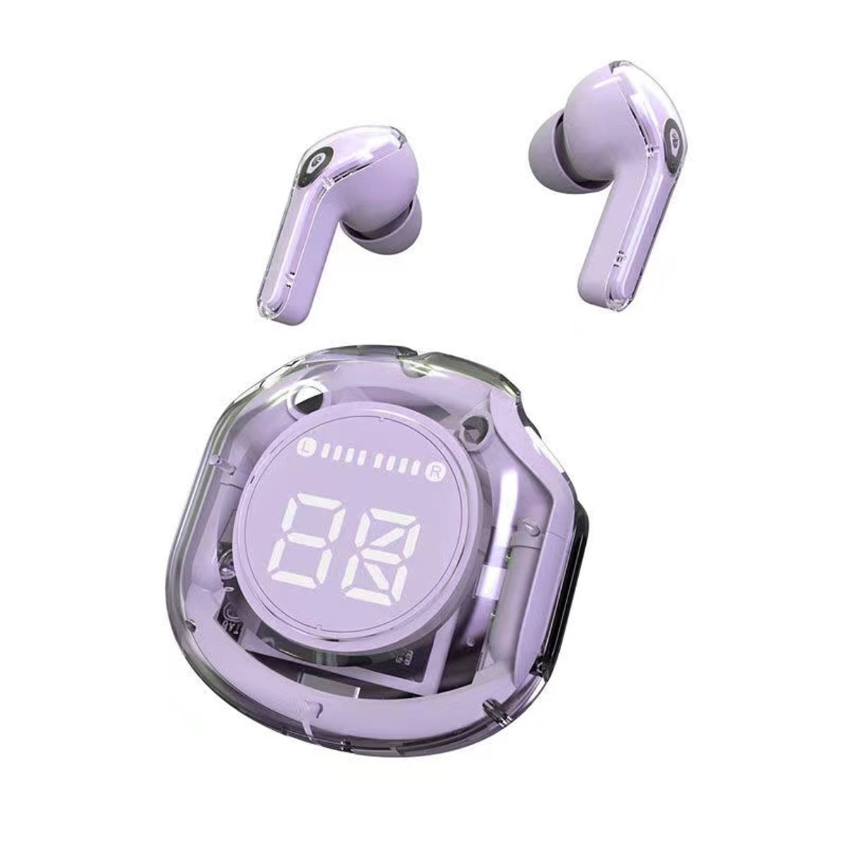 Bits N Bytes Wireless Earbuds with Charging Case - Purple