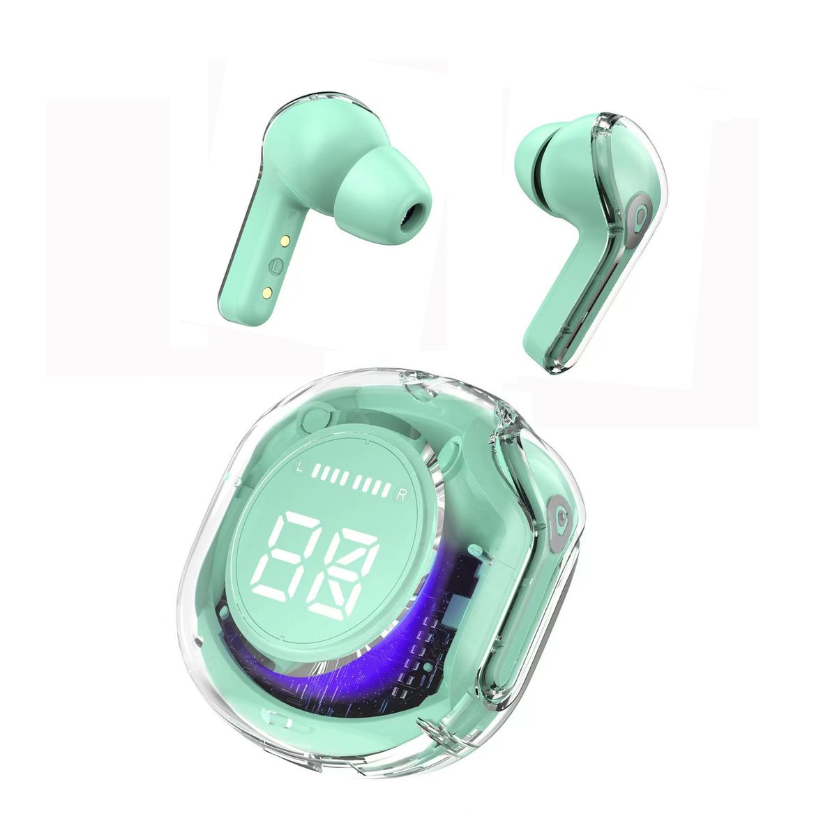 Bits N Bytes Wireless Earbuds with Charging Case - Aqua