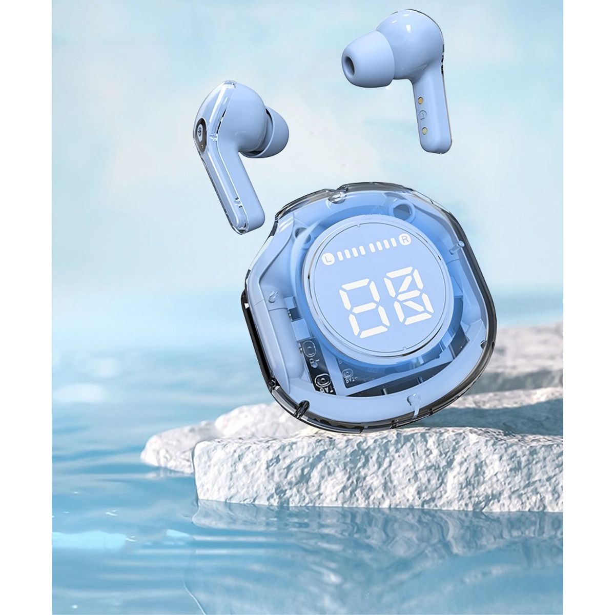 Bits N Bytes Wireless Earbuds with Charging Case - Blue