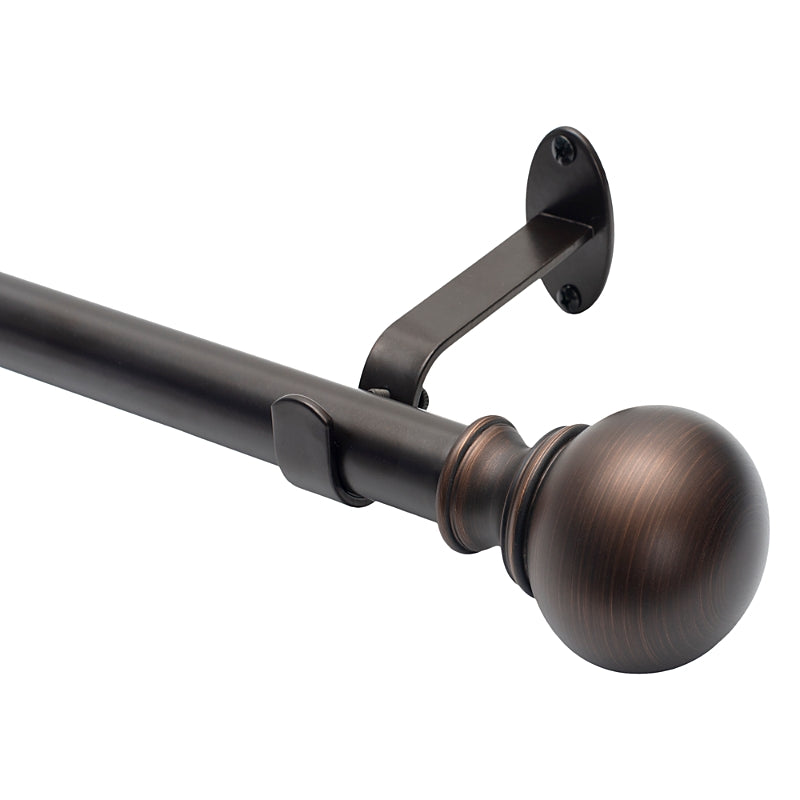 Elrene Home Fashions Cordelia Adjustable Curtain Rod with Ball Finials, 28-48