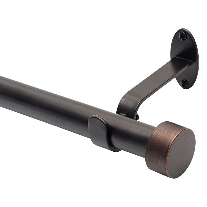 Elrene Home Fashions Serena Adjustable Curtain Rod with Cap Finials, 86-120