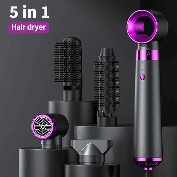 5-in-1 multifunctional hair dryer with hot air comb automatic curling bar straight hair comb salon style tool quick drying W241125
