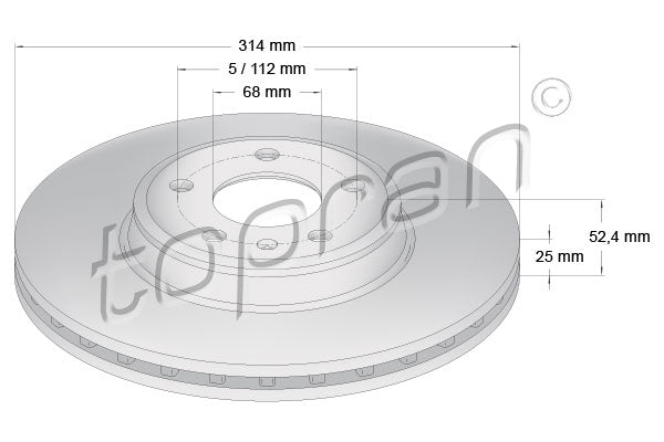 Brake Disc TOPRAN 113 009
