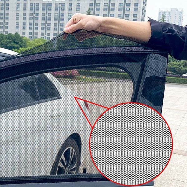 Window 2pcs Car Sunshade 2PCs Mesh Car Styling Breathable Sun Shade Curtain Auto Rear Side Window Sun Visor Cover UV Protective